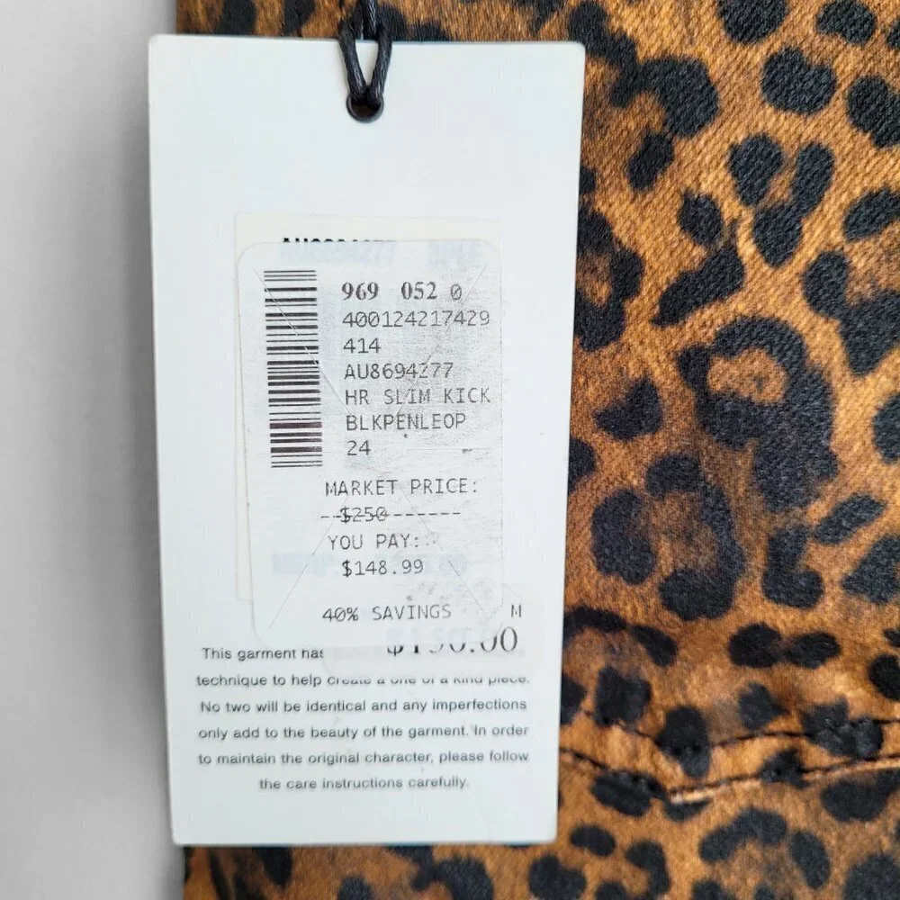 NWT 7 For All Mankind Leopard-Print High Rise Slim Fit Kick Flare Cropped Jeans - Picture 13 of 16